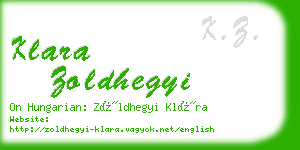 klara zoldhegyi business card